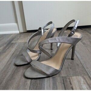 Vince Camuto Costina Embossed Metallic Leather Strappy Dress Sandal 8.5M Y2K